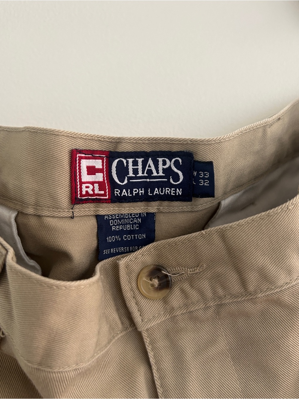 Vintage Chaps Ralph Lauren Men's Khaki Pleated Chinos - Picture 3 of 7